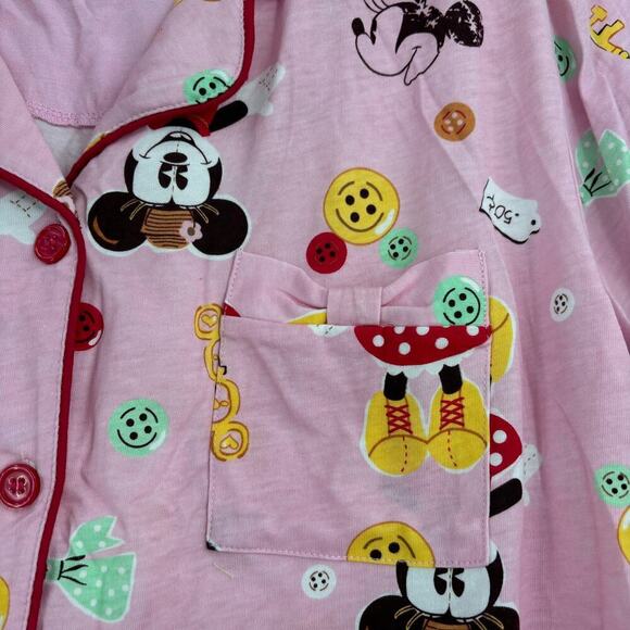 Disney Pajama Set Pink Minnie Mouse Print Size XL Top Size L Bottom - Picture 3 of 13